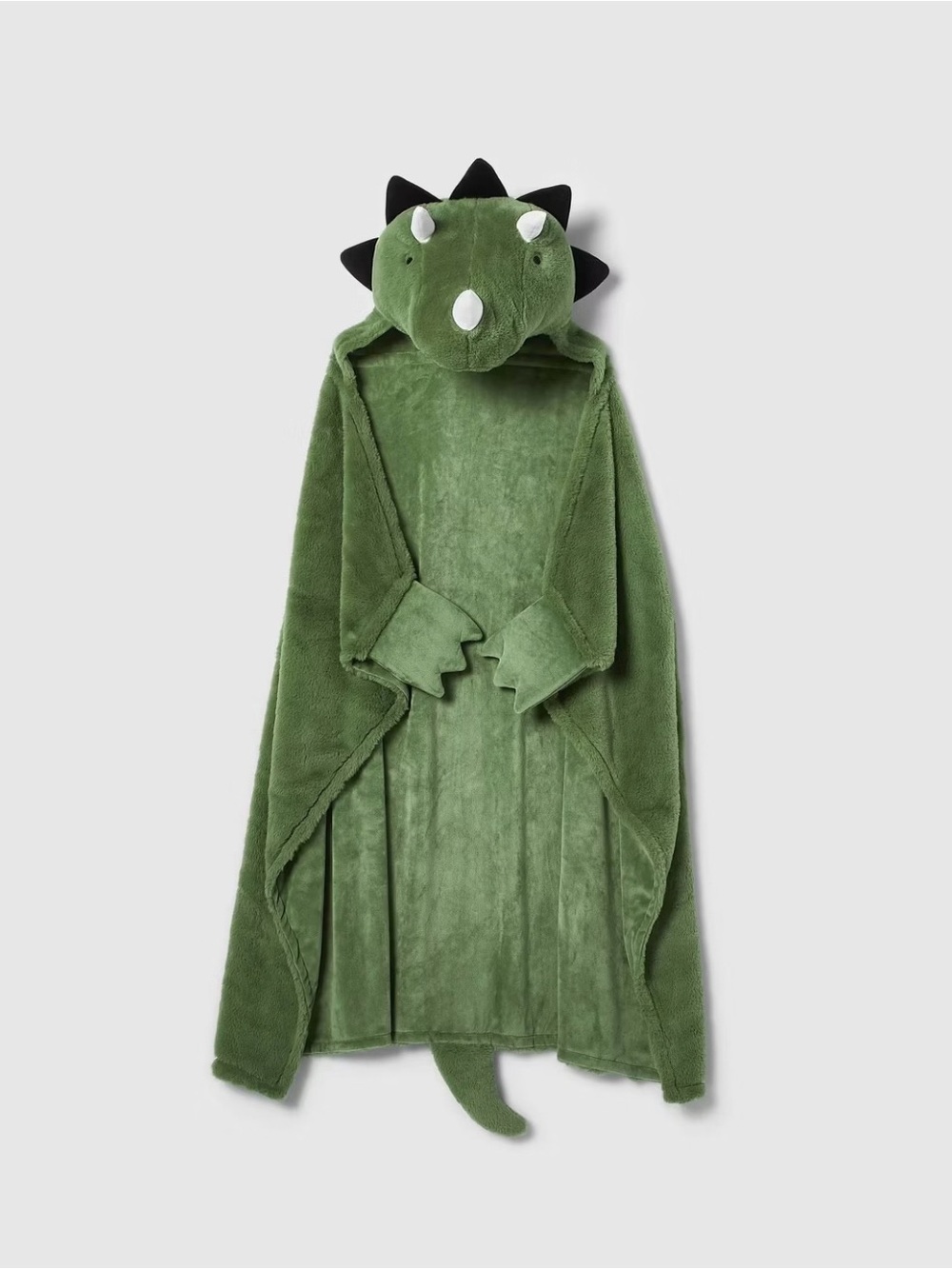 Pillowfort | Kids Dinosaur Hooded Blanket | Green Faux Fur | Warm Costume